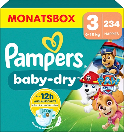 Windeln Baby Dry Gr.3 (6-10 kg) Paw Patrol, Monatsbox, 234 St
